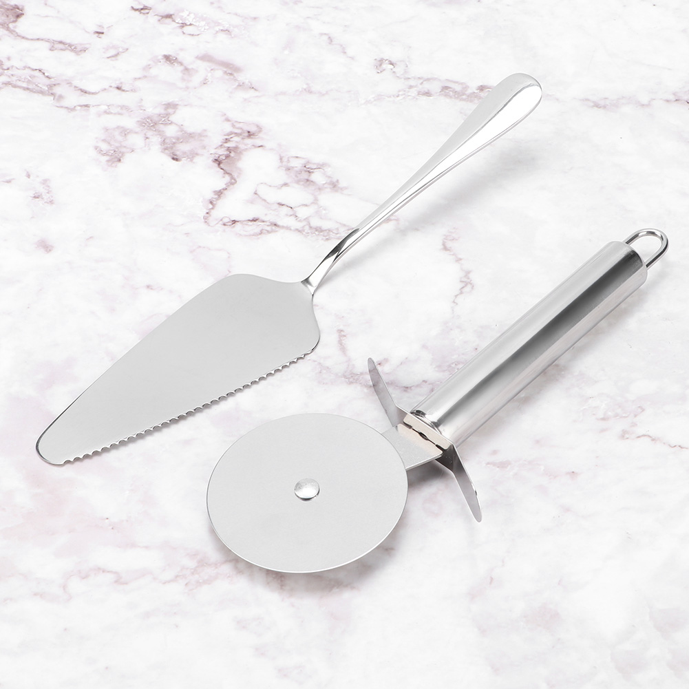 2-teiliges Küchen-pizzamesser-spatel-set Aus Edelstahl, Back- Und Gebäckschneidewerkzeug