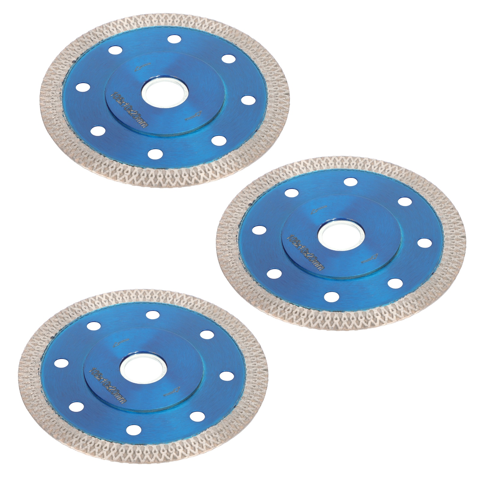 3-teiliges Diamantsägeblatt-set Zum Schneiden Von Fliesen, Keramik, Porzellan Und Marmor, 105 X 10 X 20 Mm