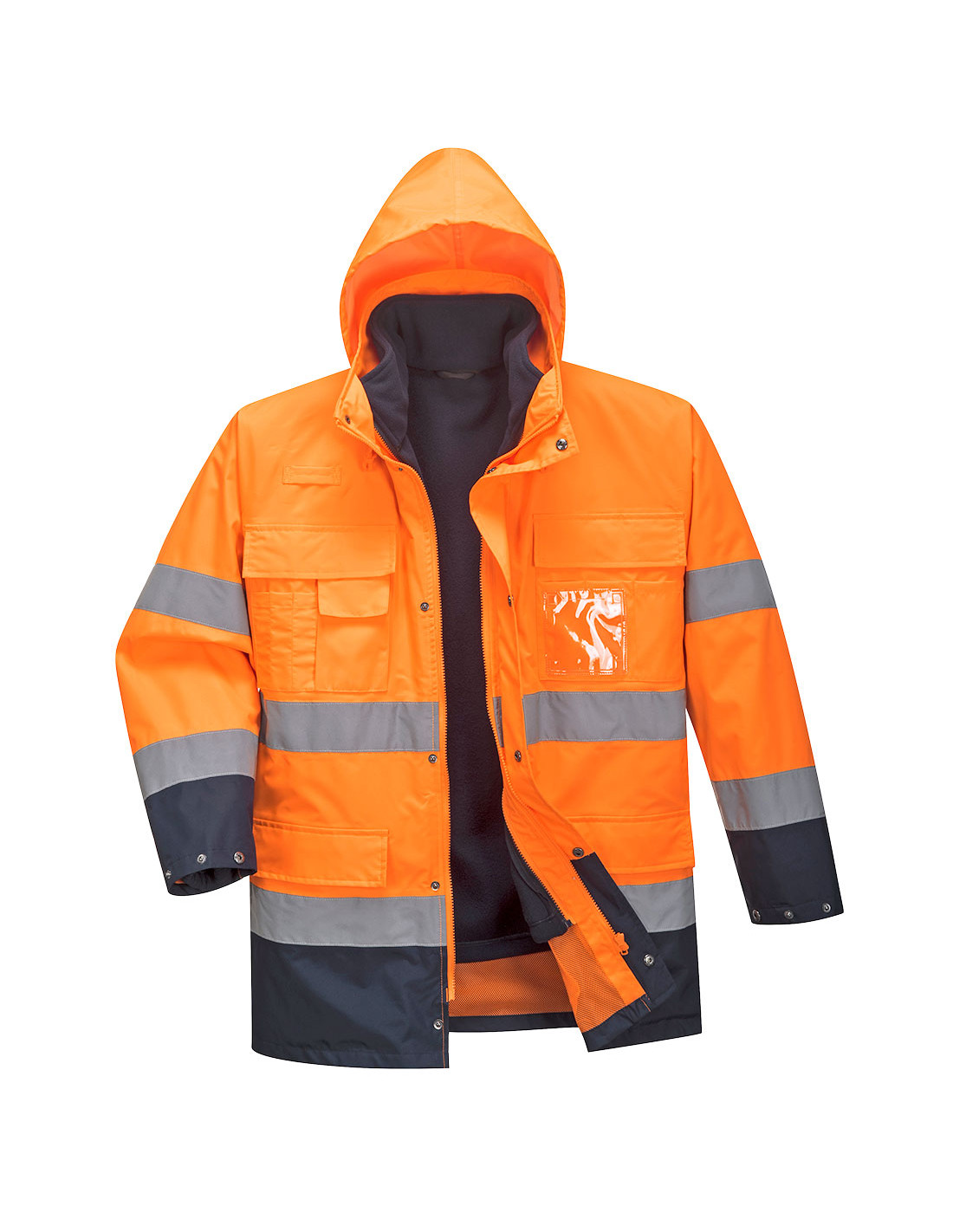 Parka Haute Visibilité 3 En 1 Couleur : Orange/marine Taille Xxxl - Portwest