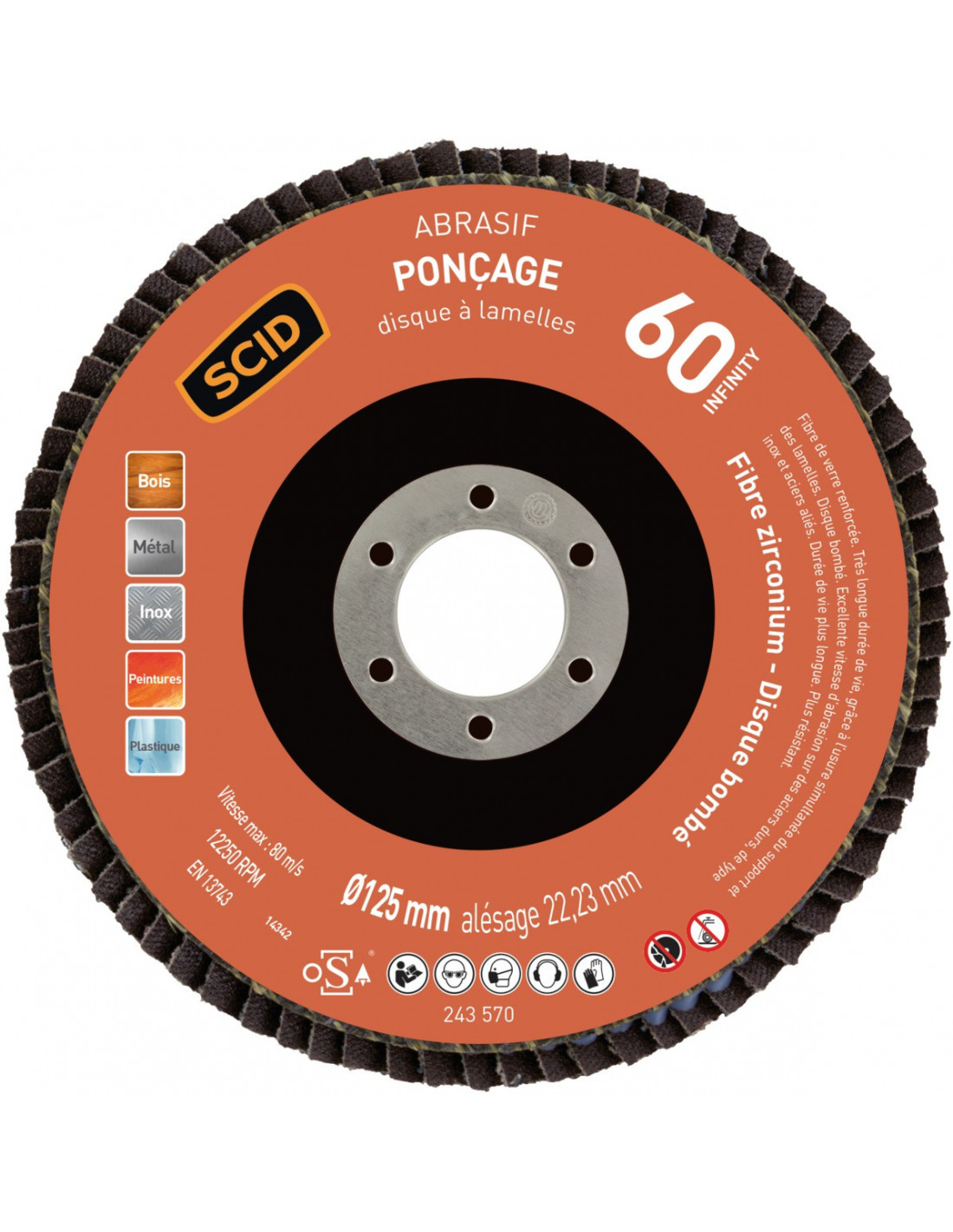 Disque Lamellaire Zirconium G60 Meulage Métal Haute Performance - Scid