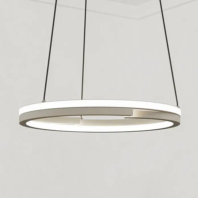 Eglo LED-Pendelleuchte rund Mezzomonte (20 W, Ø x H: 48 x 110 cm, Sandfarben, Warmweiß)