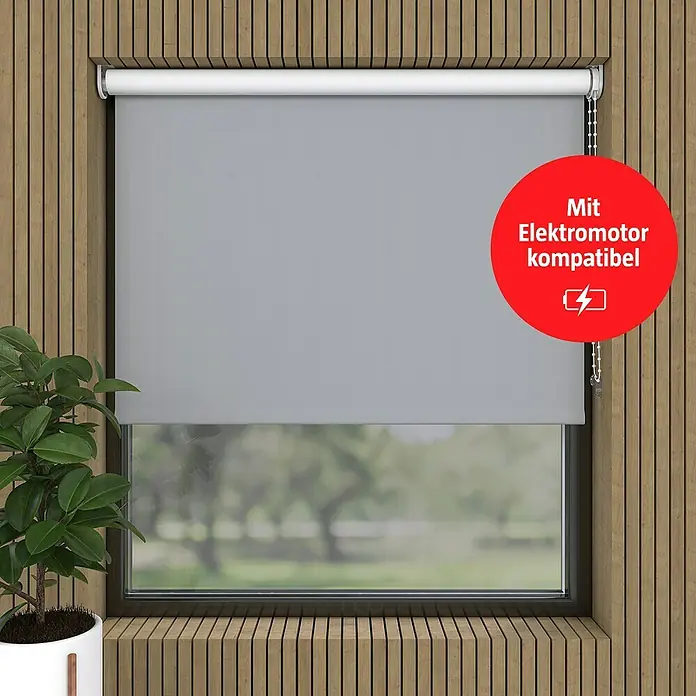 Verdunkelungsrollo (B x H: 120 x 275 cm, Hellgrau)