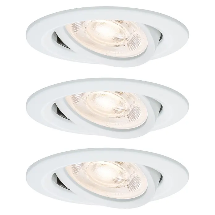 Paulmann LED-Einbauleuchten-Set rund Nova Plus (4,9 W, Weiß, 3 Stk., Warmweiß)