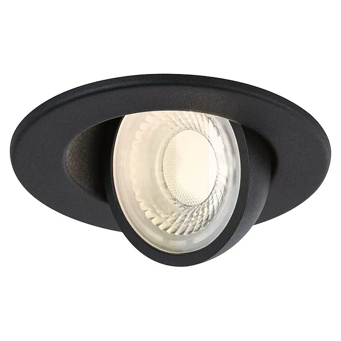Paulmann LED-Einbauleuchte rund Zina (Ø x H: 9 x 5,5 cm, Warmweiß, 1 Stk., Schwarz)