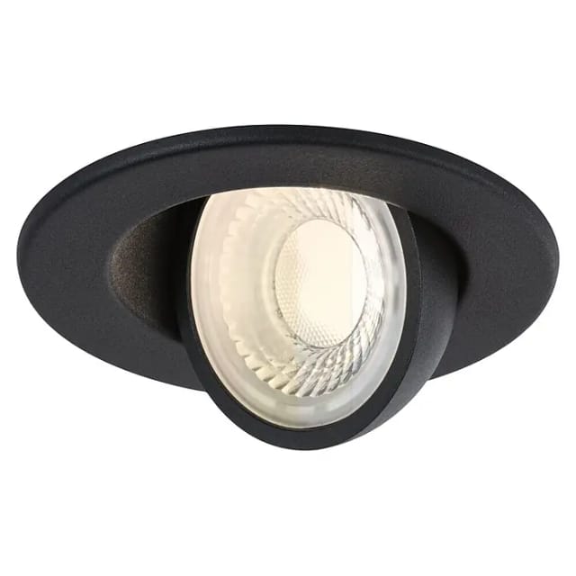 Paulmann LED-Einbauleuchte rund Zina (Ø x H: 9 x 5,5 cm, Warmweiß, 1 Stk., Schwarz)