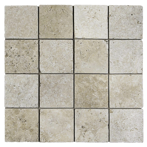 WOHNRAUSCH Wand- und Bodenfliese »Tosca Cream«, LxBxH: 10 x 10 x 1 cm, (0,5 m²), Travertin, beige, matt, getrommelt Bild 2