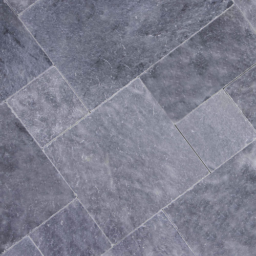 WOHNRAUSCH Wand- und Bodenfliese »Pandora Blue«, 0,74 m², Römischer Verband, Kalkstein, grau/blau, matt, getrommelt