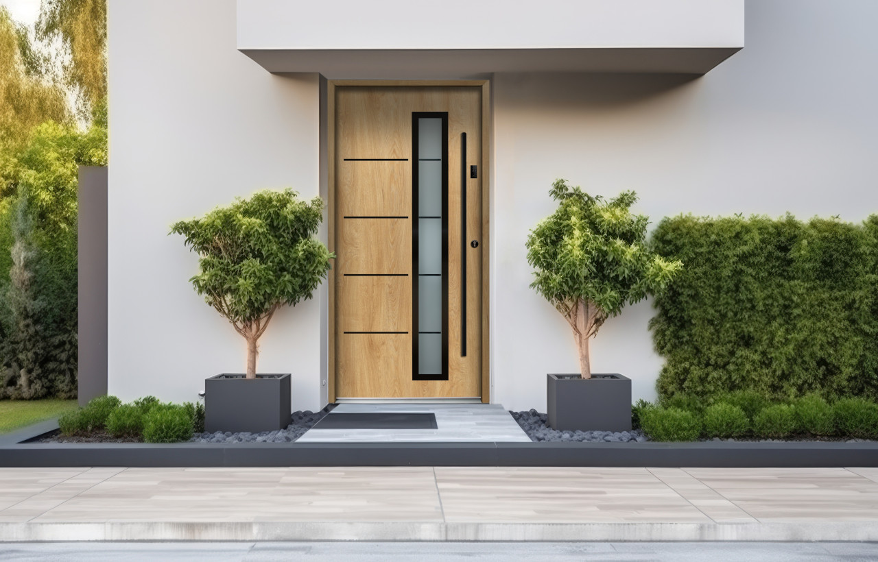 Splendoor Haustür Passivedoor Premium B06 Aluminium/Stahl Eiche BlackDesign DIN rechts 98 x 208 cm mit Tastatur & Fingerscan Bild 4