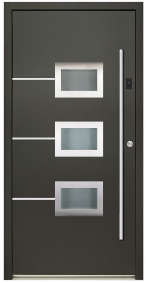 Splendoor Haustür Passivedoor Premium B03 Aluminium/Stahl anthrazit DIN rechts 98 x 208 cm mit Fingerscan Bild 3
