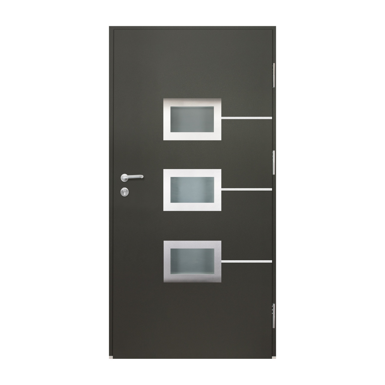 Splendoor Haustür Passivedoor Premium B03 Aluminium/Stahl anthrazit DIN rechts 98 x 208 cm mit Fingerscan Bild 4
