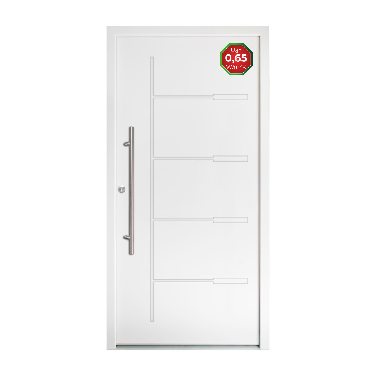 Splendoor Haustür Passivedoor Premium H1 Aluminium/Stahl weiß DIN links 98 x 208 cm