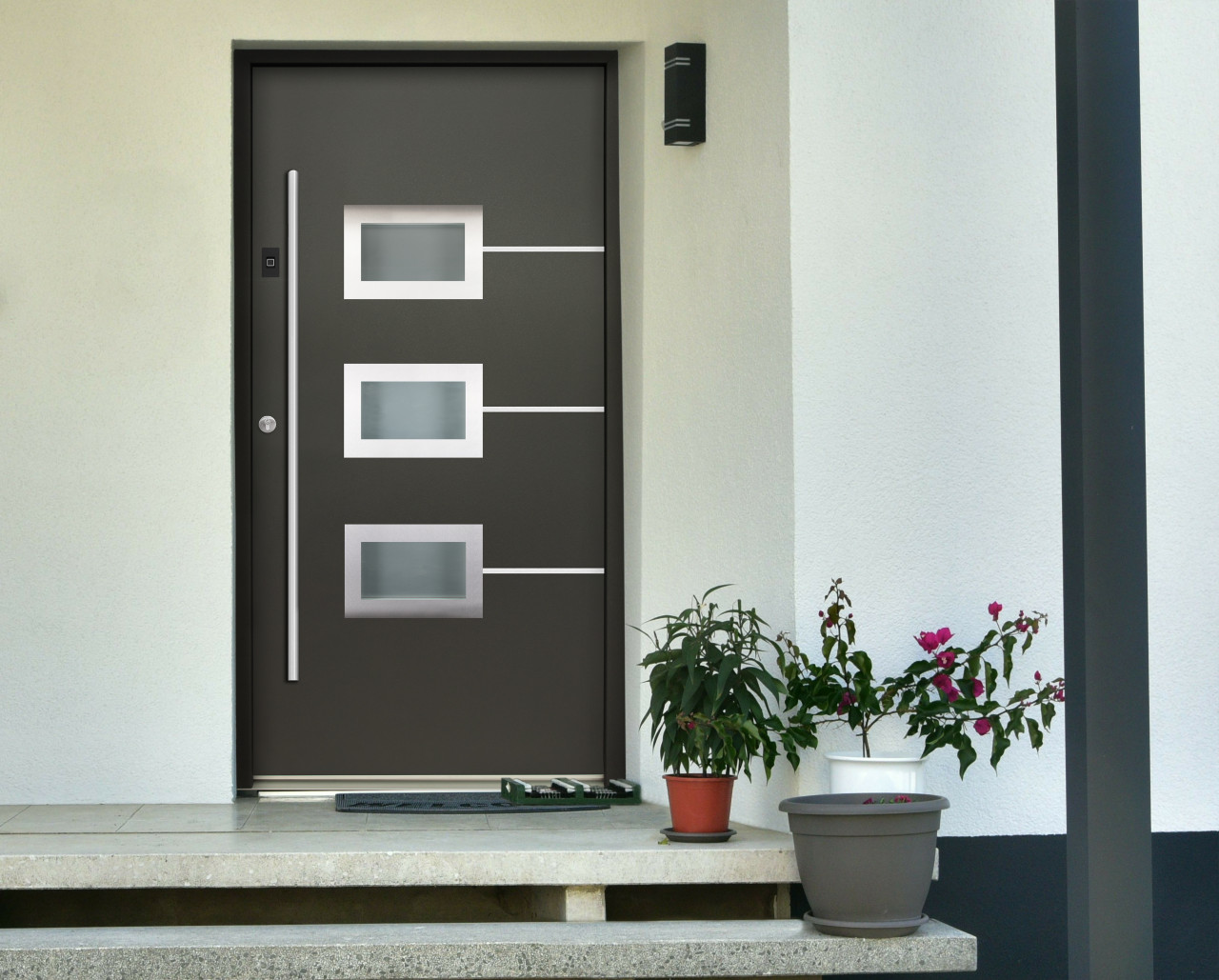 Splendoor Haustür Passivedoor Premium B03 Aluminium/Stahl anthrazit DIN links 98 x 208 cm mit Fingerscan Bild 2
