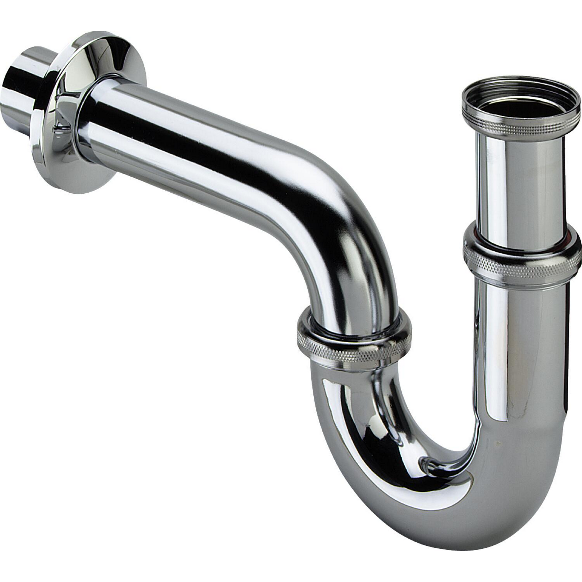 Waschtisch-Installationset mit Röhrensiphon 1 ¼" und 2 x Eckventil 1/2" verchromt Bild 2