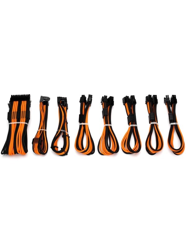 DUTZO Sleeved Strom Verlängerungskabel Pro Kit - Schwarz / Orange