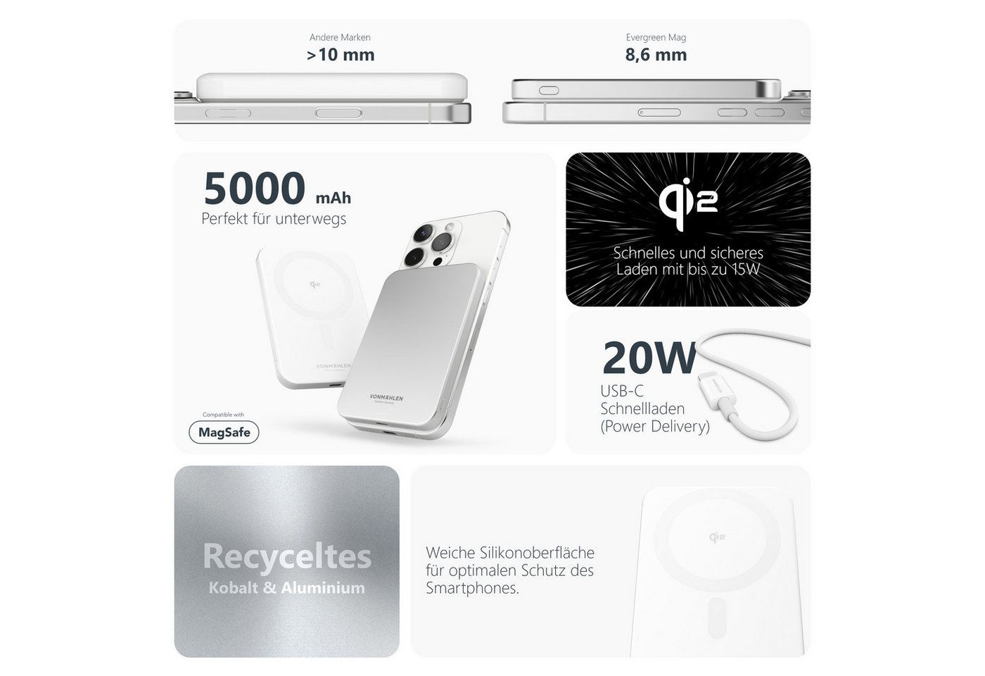 Vonmählen Evergreen Mag power bank - 15 Watt - 5 Ah Bild 2