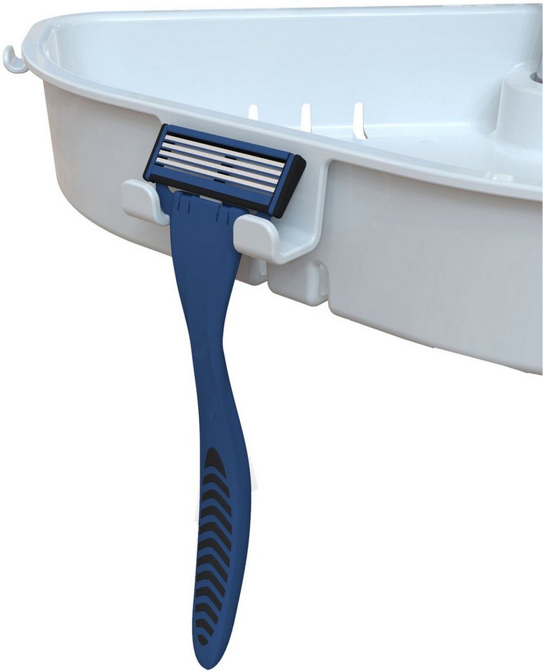 Bischof Dusch- und Badhocker Tray Comfort, belastbar bis 150 kg, Mit schwenkbarer Ablage 28x21cm und 360° drehbarer Sitzfläche, TÜV-GS