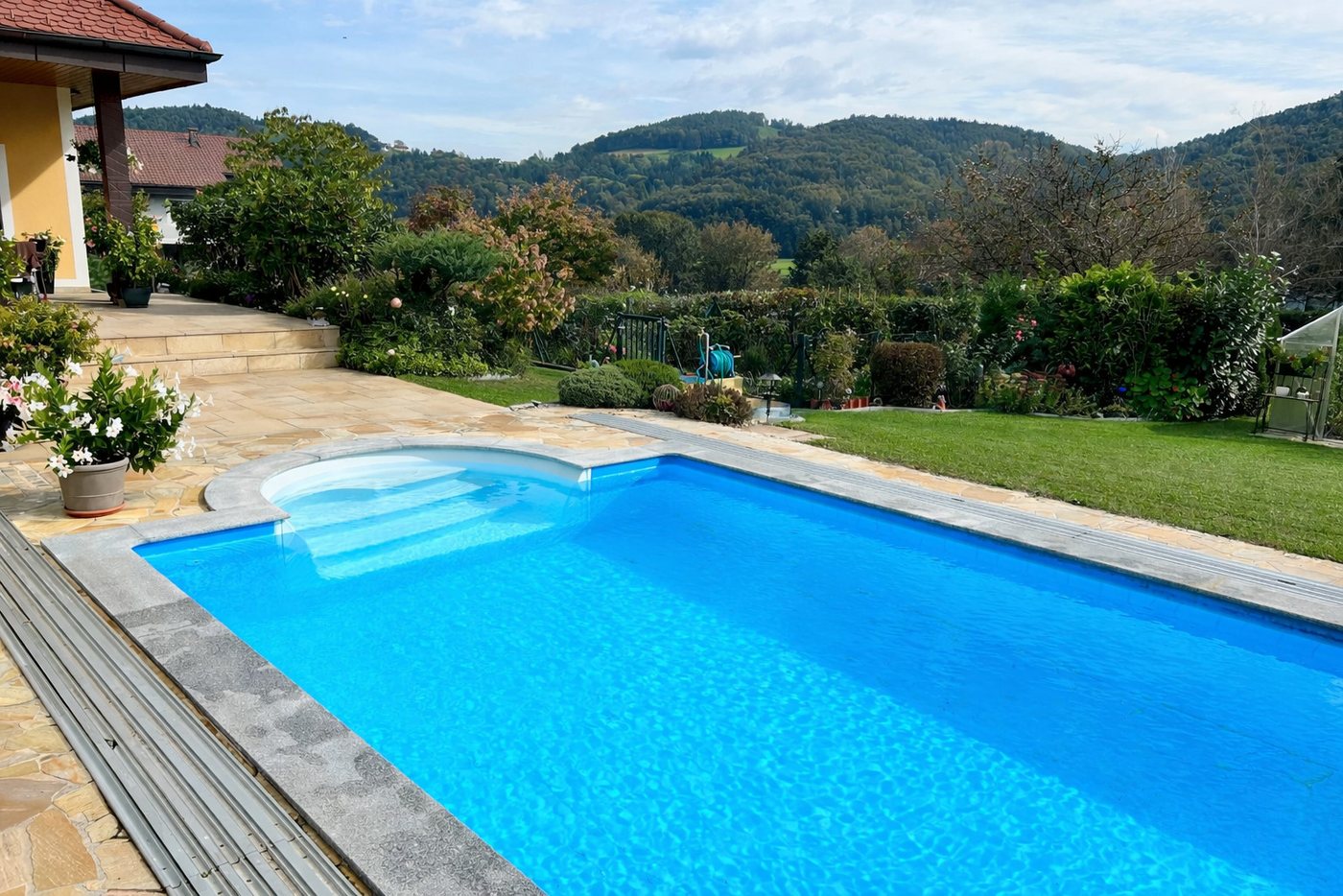 KWAD Schwimmbecken STYROPOR®STEIN POOL ALL INCLUSIVE, BxLxH: 300x600x150 cm (Set), mit Römertreppe, inkl. Beckenrandsteine & Poolbeleuchtung Bild 3
