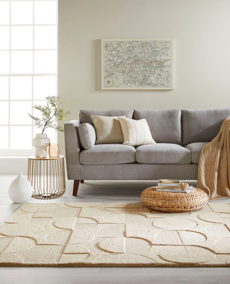 FLAIR RUGS Teppich GIGI, rechteckig, Höhe: 8 mm, aus 100% Wolle, geometrisches Design, fußbodenheizungsgeeignet Bild 5