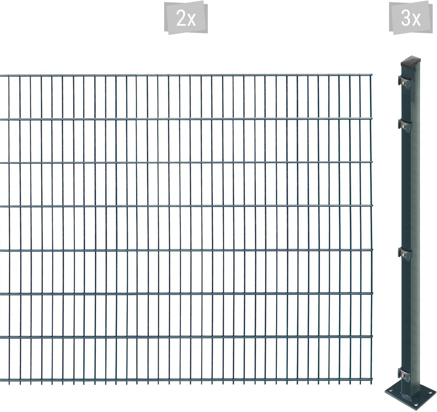 Arvotec Doppelstabmattenzaun EASY 143 zum Aufschrauben, (Set, 5-St), Zaunhöhe 143 cm, Zaunlänge 2 - 60 m