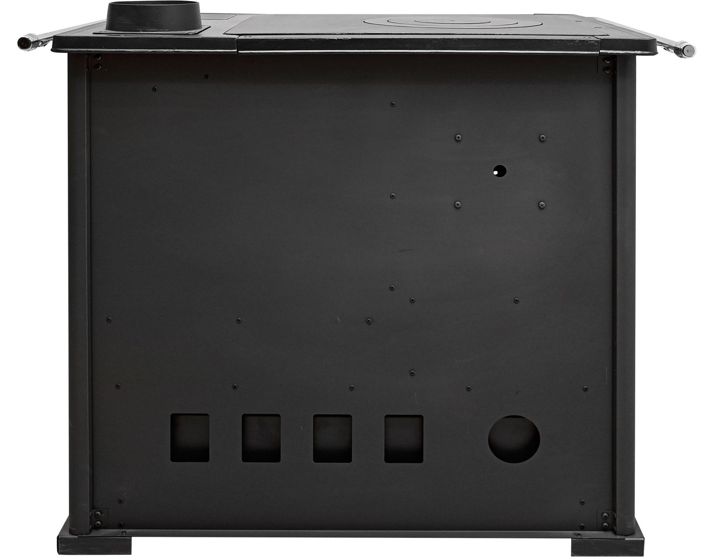 Festbrennstoffherd Cook Premium Bordeaux, 8,9 kW, Zeitbrand, Küchenofen, Ofenherd zum Heizen, Kochen & Backen