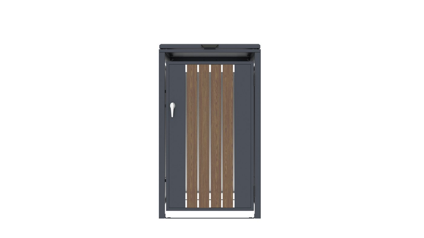 KONIFERA Mülltonnenbox Bilbao Premium, Metall pulverbeschichtet, Deckel mit Gasdruckfeder, abschließbar, BxTxH: 68x80x117 cm Bild 5