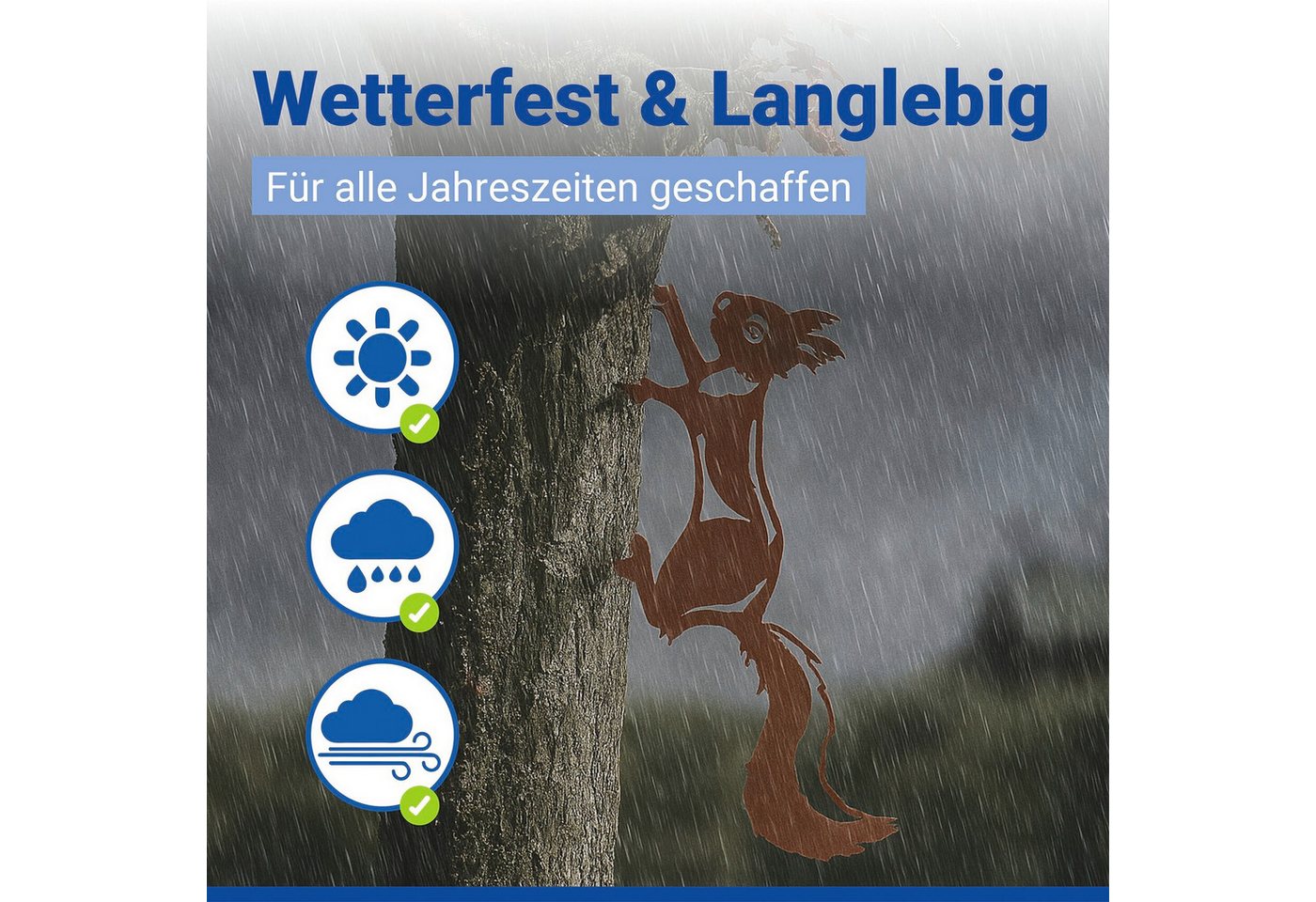 Maximex Gartenstecker Eichhörnchen (2-St) Gartendekoration, wetterbeständig, Edelrost-Effekt mit feiner Patina Bild 3
