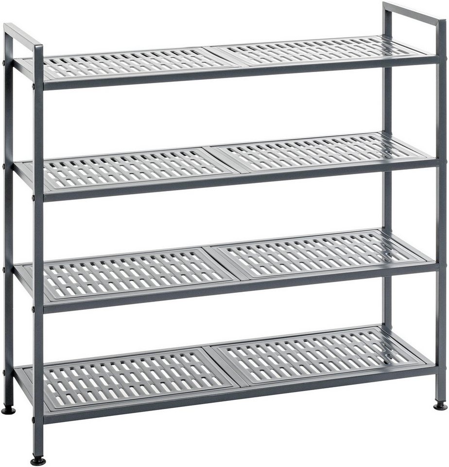 HAKU Schuhregal Schuhaufbewahrung, 1-tlg., rechteckig - aus Metall Anthrazit - B/T/H 73/25/72 cm