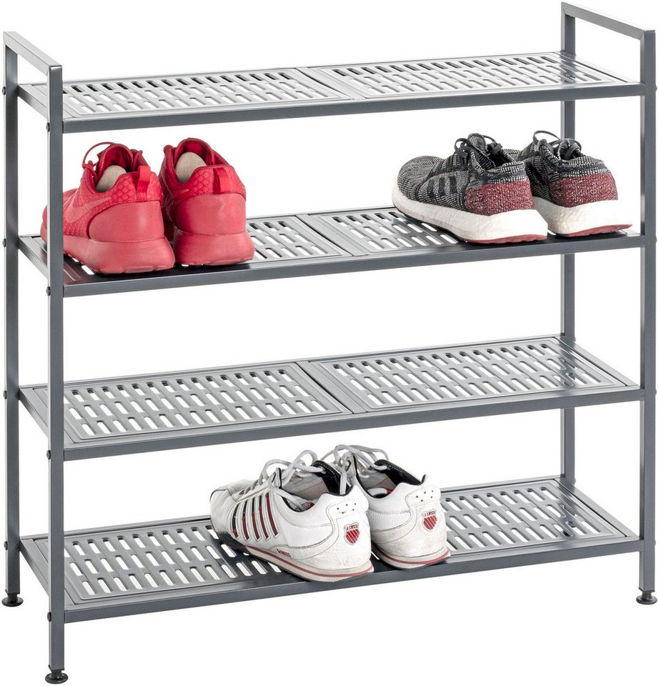 HAKU Schuhregal Schuhaufbewahrung, 1-tlg., rechteckig - aus Metall Anthrazit - B/T/H 73/25/72 cm Bild 4