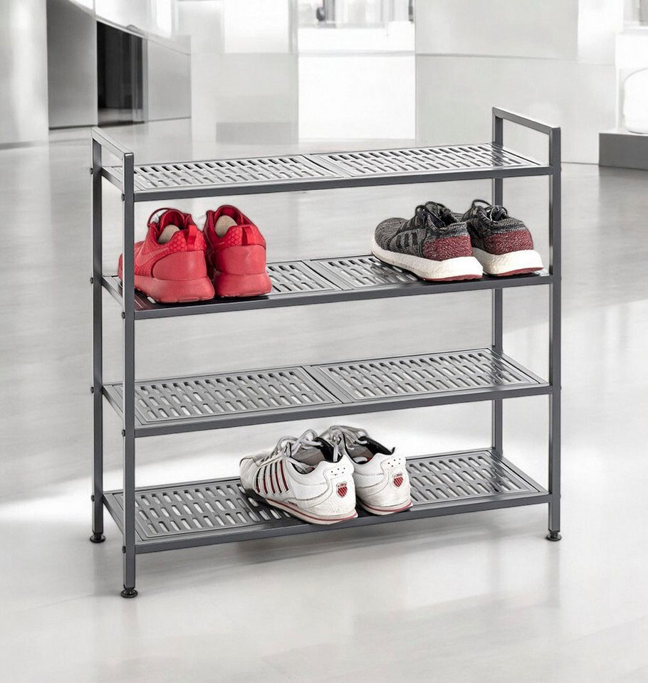 HAKU Schuhregal Schuhaufbewahrung, 1-tlg., rechteckig - aus Metall Anthrazit - B/T/H 73/25/72 cm Bild 5