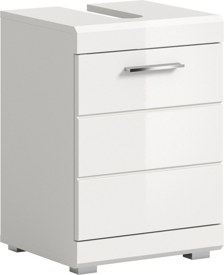 welltime Waschbeckenunterschrank SIENA, Breite 40cm, 1 Tür, 1 Einlegeboden, 2 Fächer, MDF-Front (TOPSELLER!, mit Siphonausschnitt 10x25 cm) WBU, Badmöbel, Badschrank, Kommode, Unterschrank, Bad, Badezimmer Bild 2