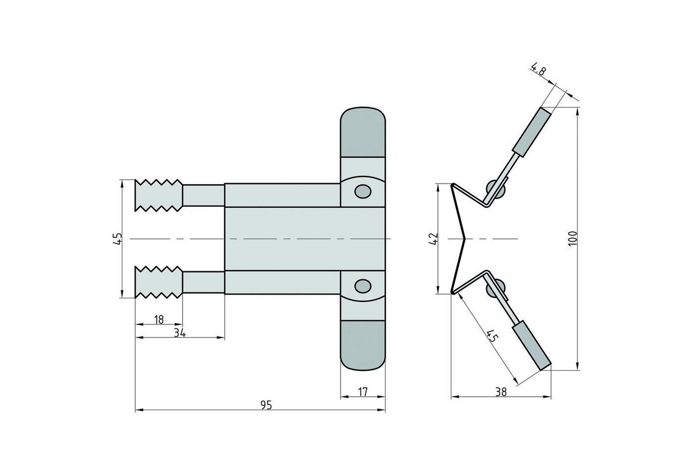 BASI Rolladensicherung BASI® Rolladenklemmen 2 Paar RK100 Typ 1600-0100, BASI Rolladenklemmen 2 Paar RK100 Typ 1600-0100 Bild 2