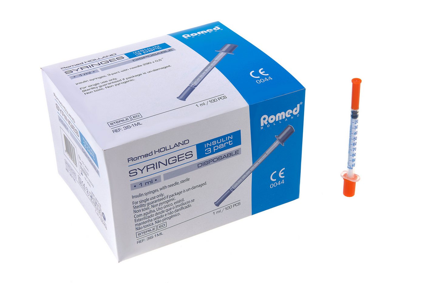 Romed Feindosierspritze Insulinspritzen U-100, steril, 100 I.E. / 1ml Bild 4