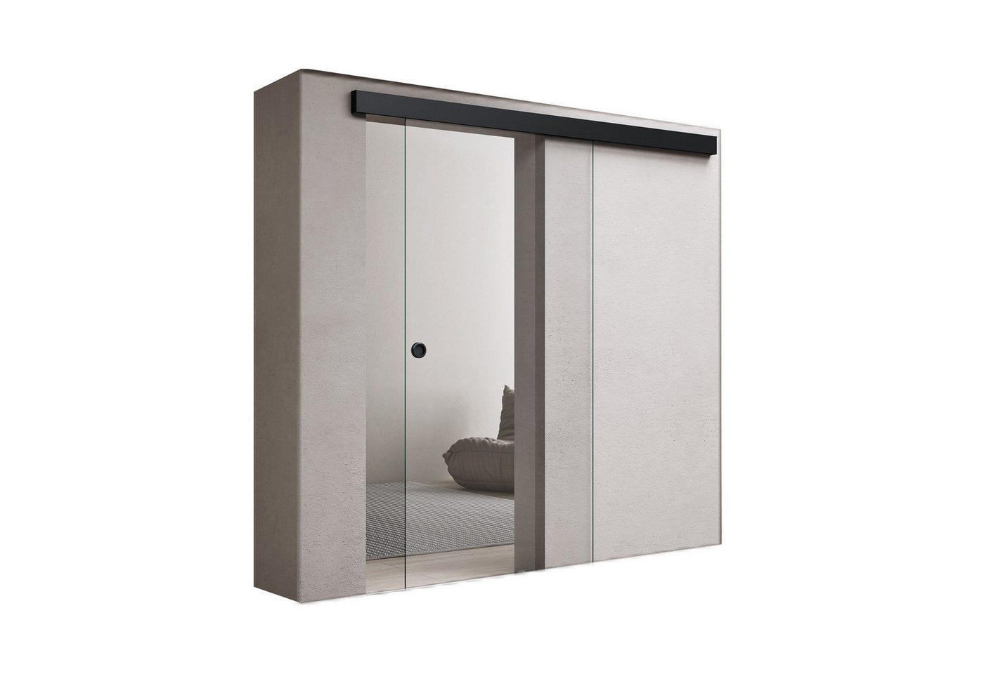 doporro Glasschiebetür komplettset Soft-Close Zimmertür mit 8mm ESG-Glas H:205/215cm Amalfi