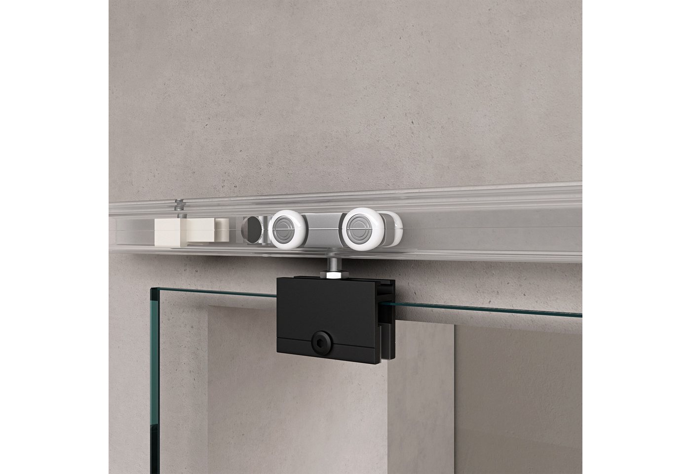 doporro Glasschiebetür komplettset Soft-Close Zimmertür mit 8mm ESG-Glas H:205/215cm Amalfi Bild 2