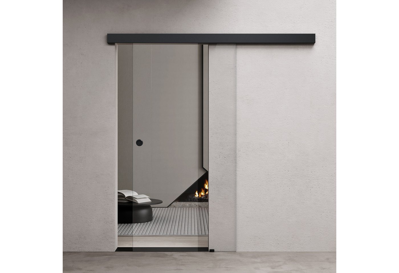 doporro Glasschiebetür komplettset Soft-Close Zimmertür mit 8mm ESG-Glas H:205/215cm Amalfi Bild 3