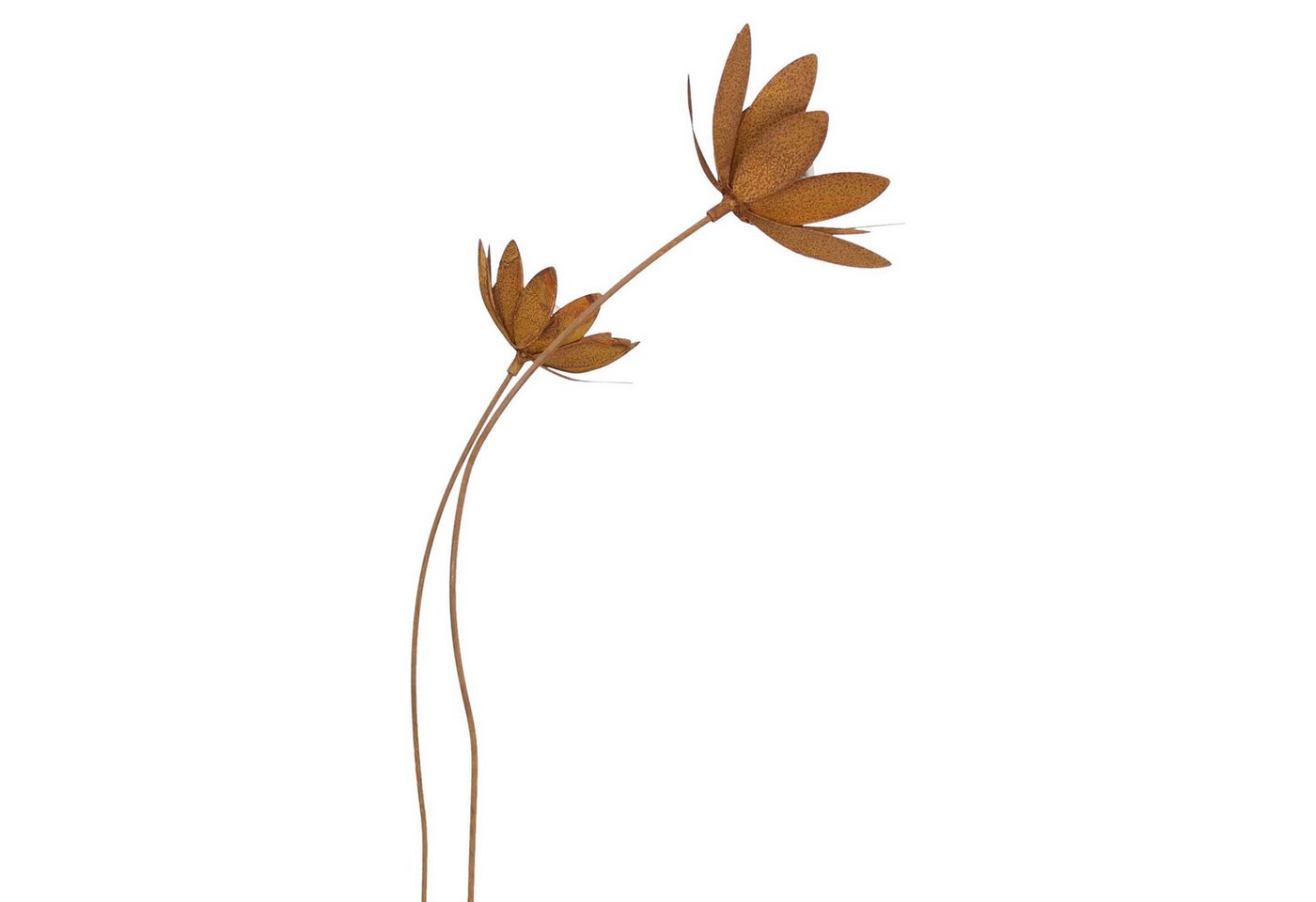 Dekoleidenschaft Gartenstecker "Blume" Metall mit Rost Finish, rostige Outdoor Metalldeko, Rostdeko (2-St., im Set) 85 + 105 cm hoch, Metallstecker, Gartendeko für Draußen Bild 3