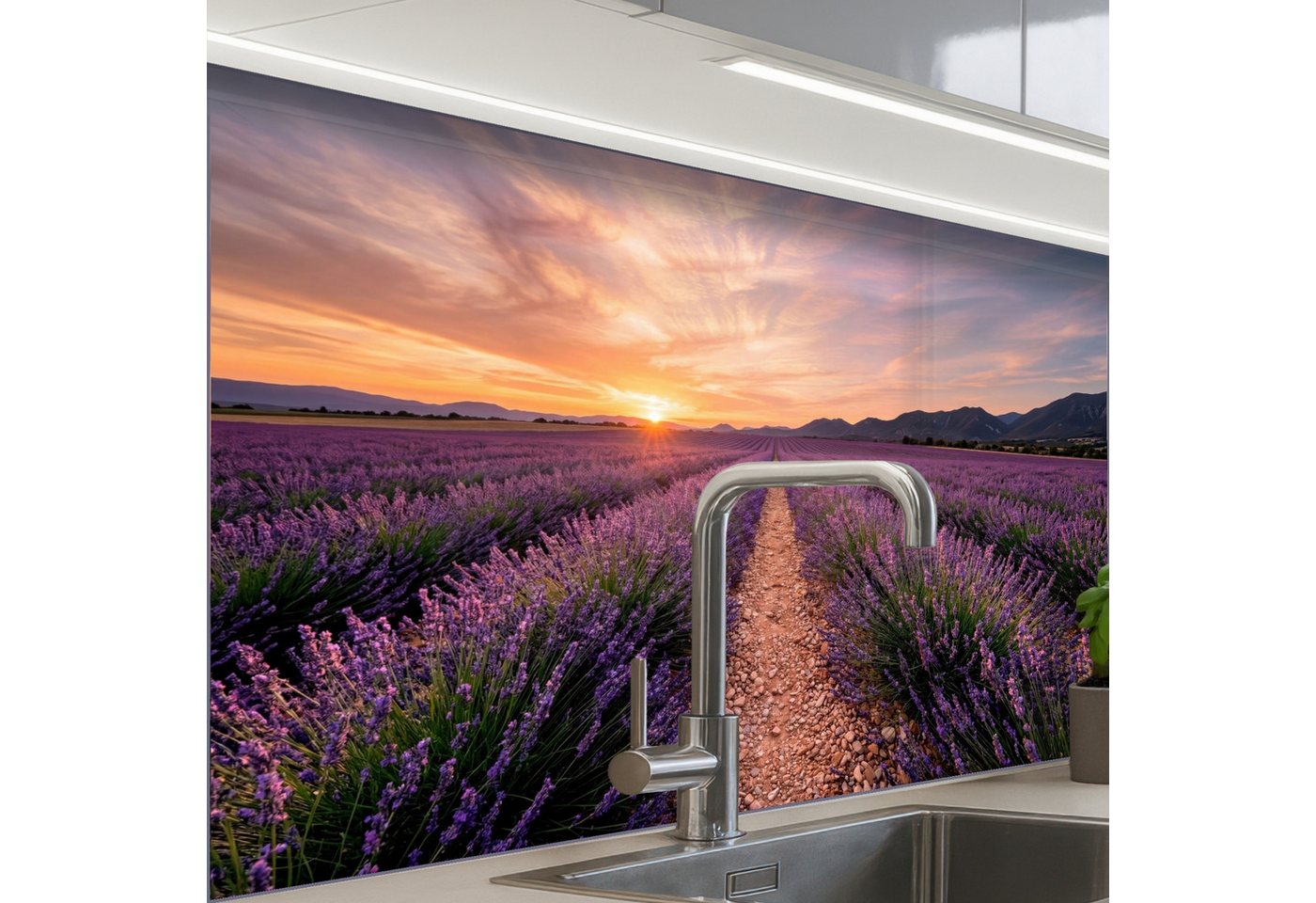 KitchenYeah Küchenrückwand Muster selbstklebend (keine Folie) Lavendel - Lila - Blumen, (1-tlg), Spritzschutz, Küche, Rückwand, Küchenwand, Küchenfront, 30x20 cm Bild 4