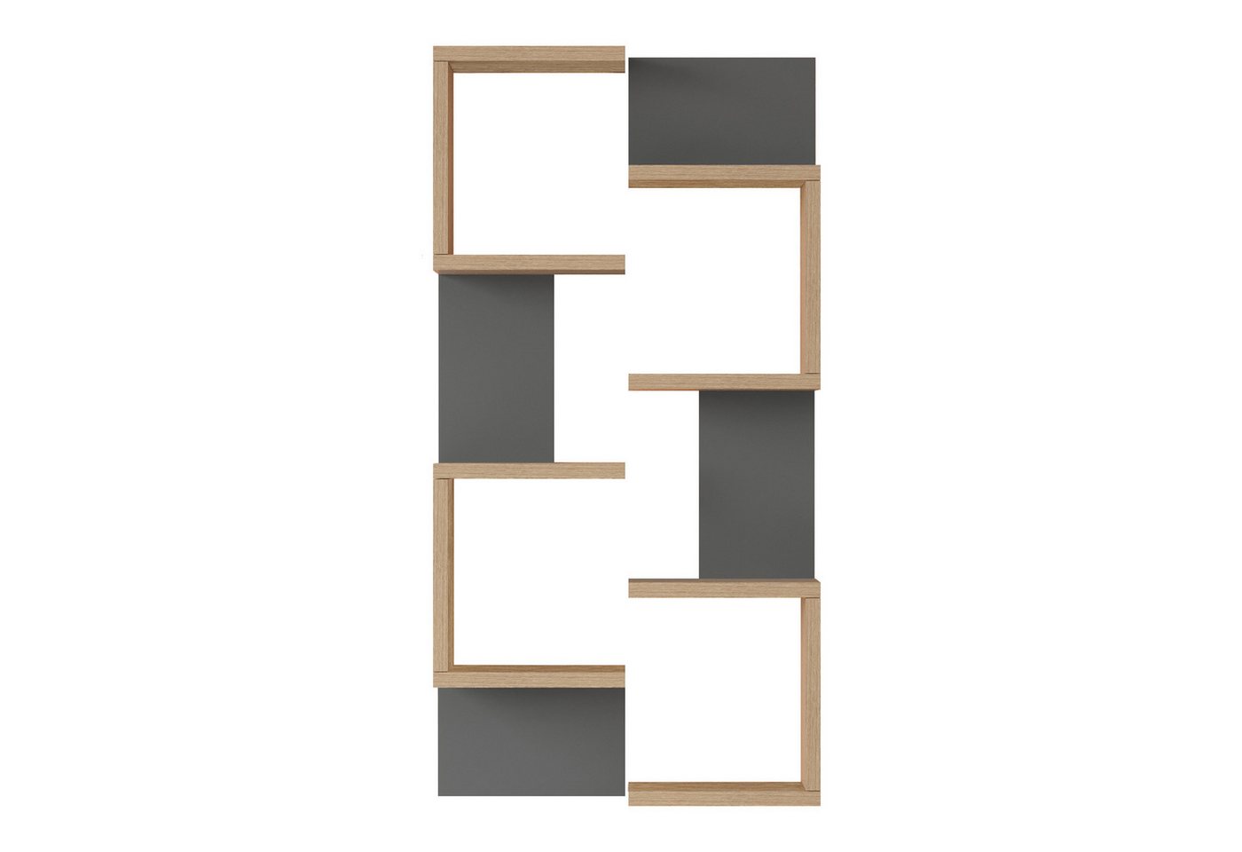 en.casa Wandregal, 2-er Set, »Omn« 93 x 24 x 15 cm Holzoptik / Anthrazit