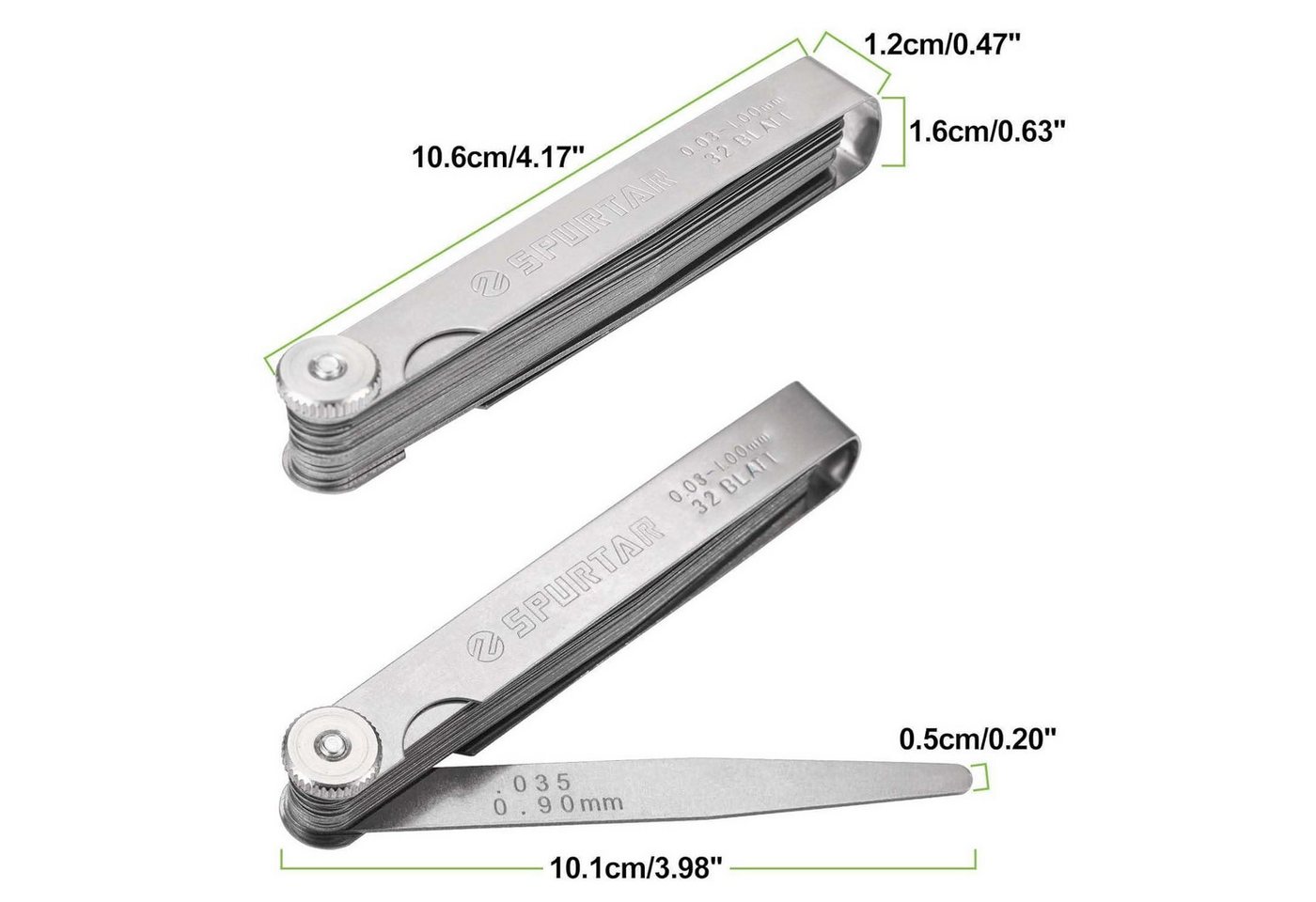 LuxusKollektion Fühlerlehre Fühlerlehre 32 Blade Metrisch/Imperial