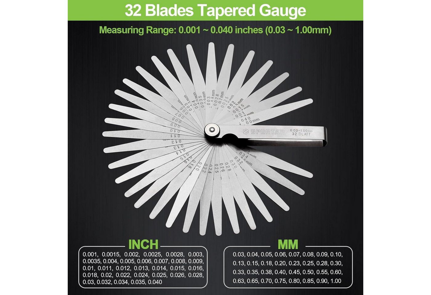LuxusKollektion Fühlerlehre Fühlerlehre 32 Blade Metrisch/Imperial Bild 3