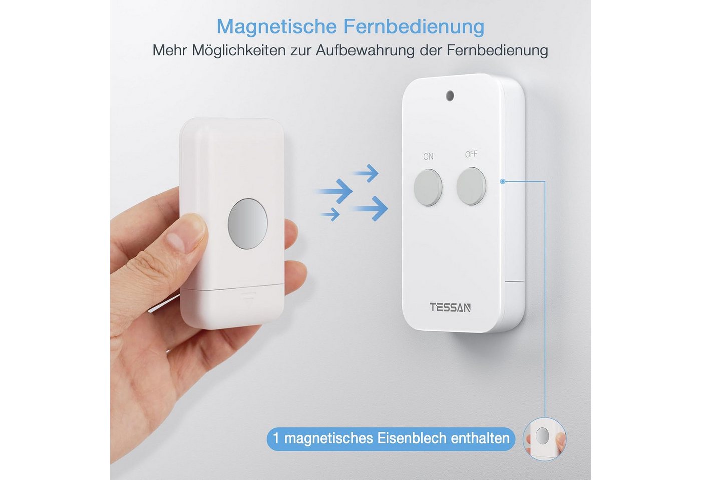 TESSAN Funksteckdose Funksteckdose mit Fernbedienung 30,5M RF Reichweite Magnetische 3600W, max. 3600 W Bild 5