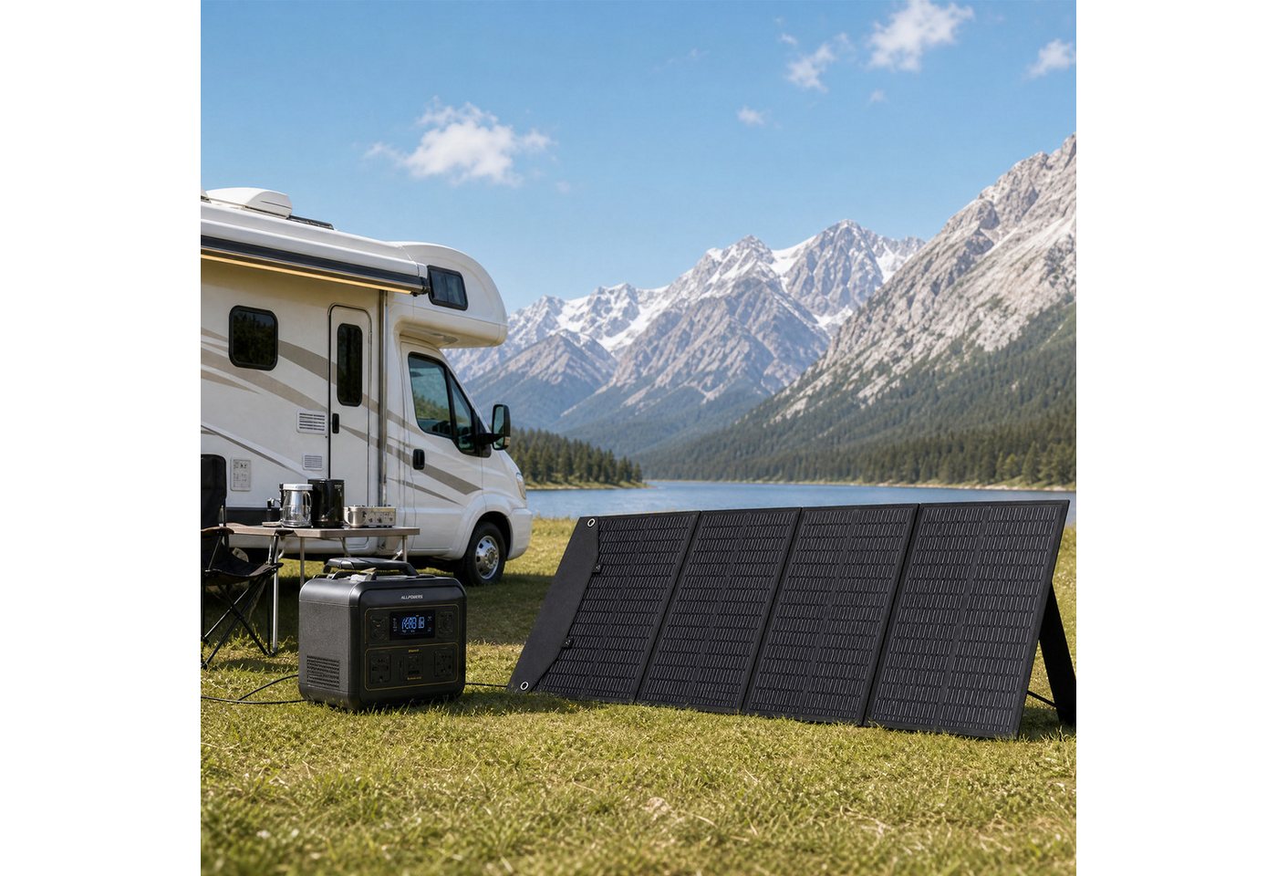 GLIESE Solarmodul 200W 18V Faltbar Solarpanel Tragbare Solaranlage, Monokristallin, (Set, 4-fach Faltbares Solarpanel Solarmodul, 4-in-1 Ladekabel), Kompatibel mit 12V/24V Kraftwerken, Kühlboxen, Laptops,kleines Faltmaß Bild 4