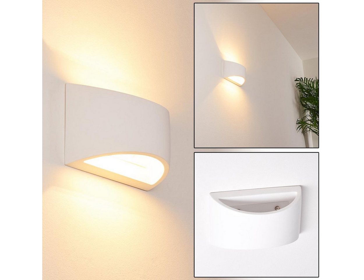 hofstein Wandleuchte »Alli« Wandlampe aus Keramik in Weiß, ohne Leuchtmittel, mit Up & Down-Effekt, 1xG9, Innen mit handelsüblichen Farben bemalbar Bild 4