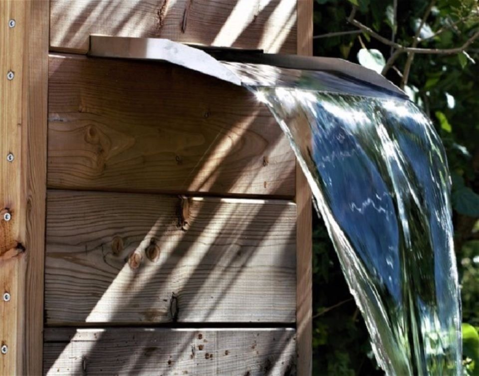 Jürgen Bocker - Gartenambiente Wasserfall Wasserfall 45 cm langer Auslauf Edelstahl matt LED Sets, 45,00 cm Breite Bild 5