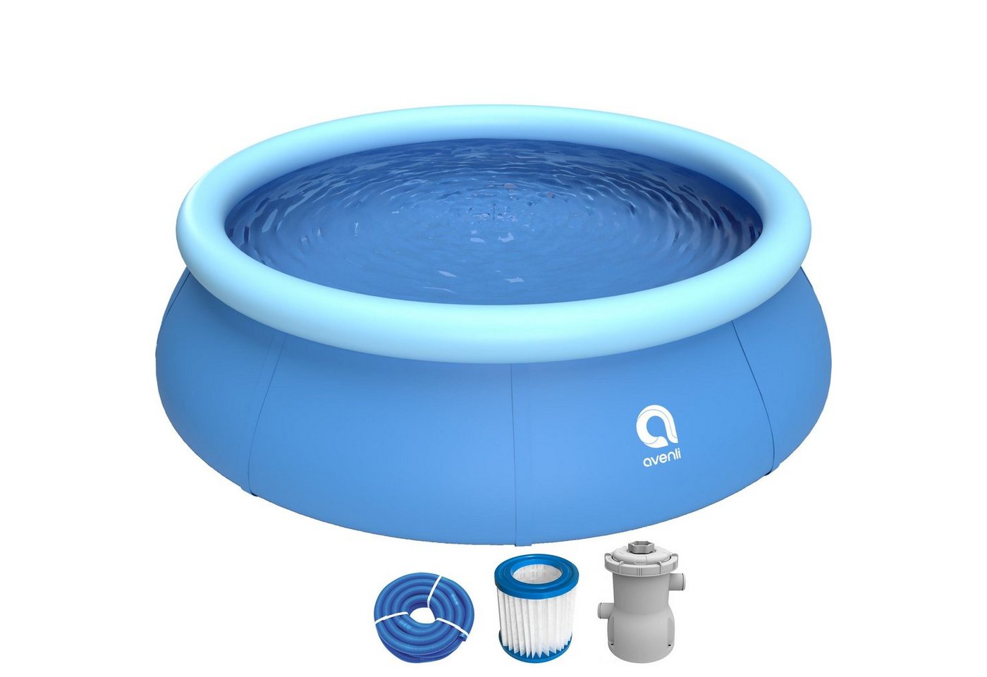 Avenli Pool Prompt Set Pool 300 x 76 cm (Aufstellpool Komplettset, Quick Up Pool Komplettset), Swimmingpool inklusive Filterpumpe und Filterkartusche