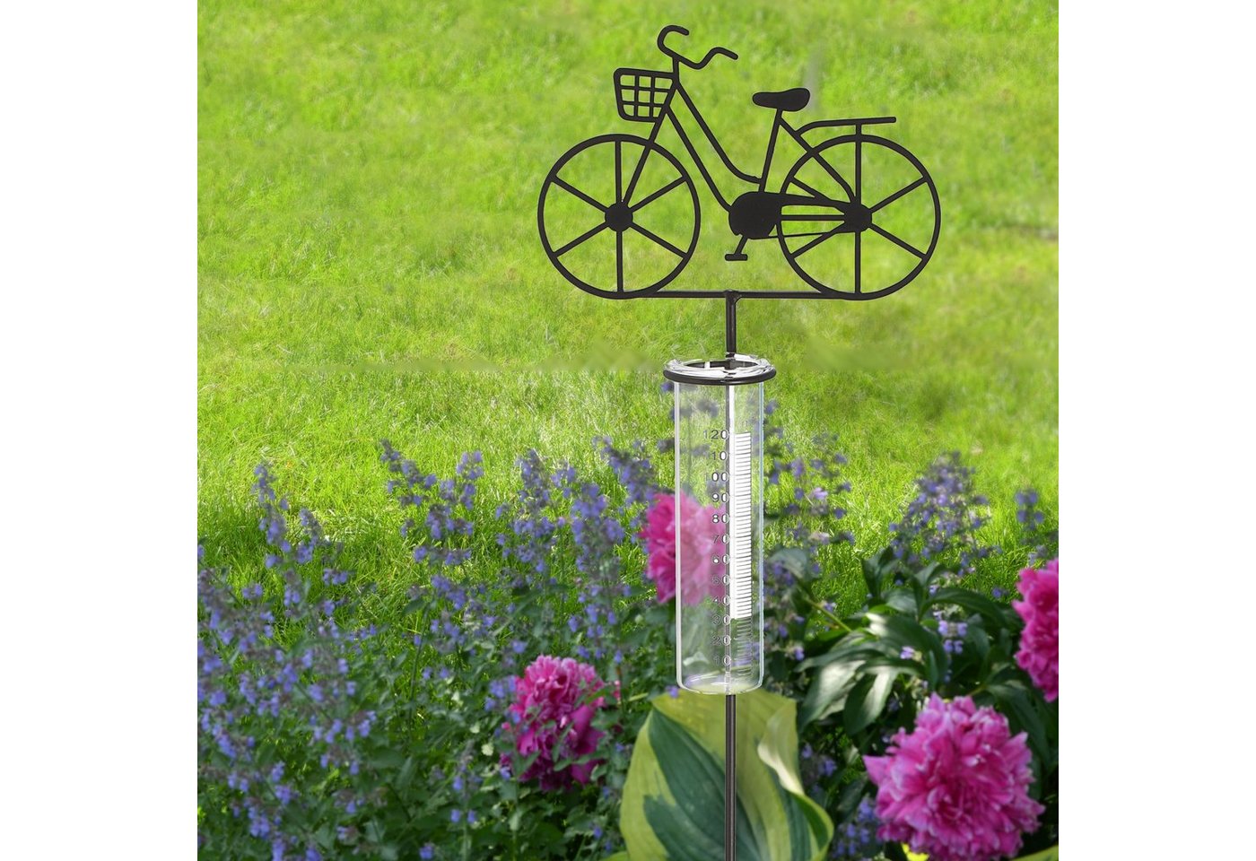 CEPEWA Gartenstecker Gartenstecker Regenmesser Fahrrad