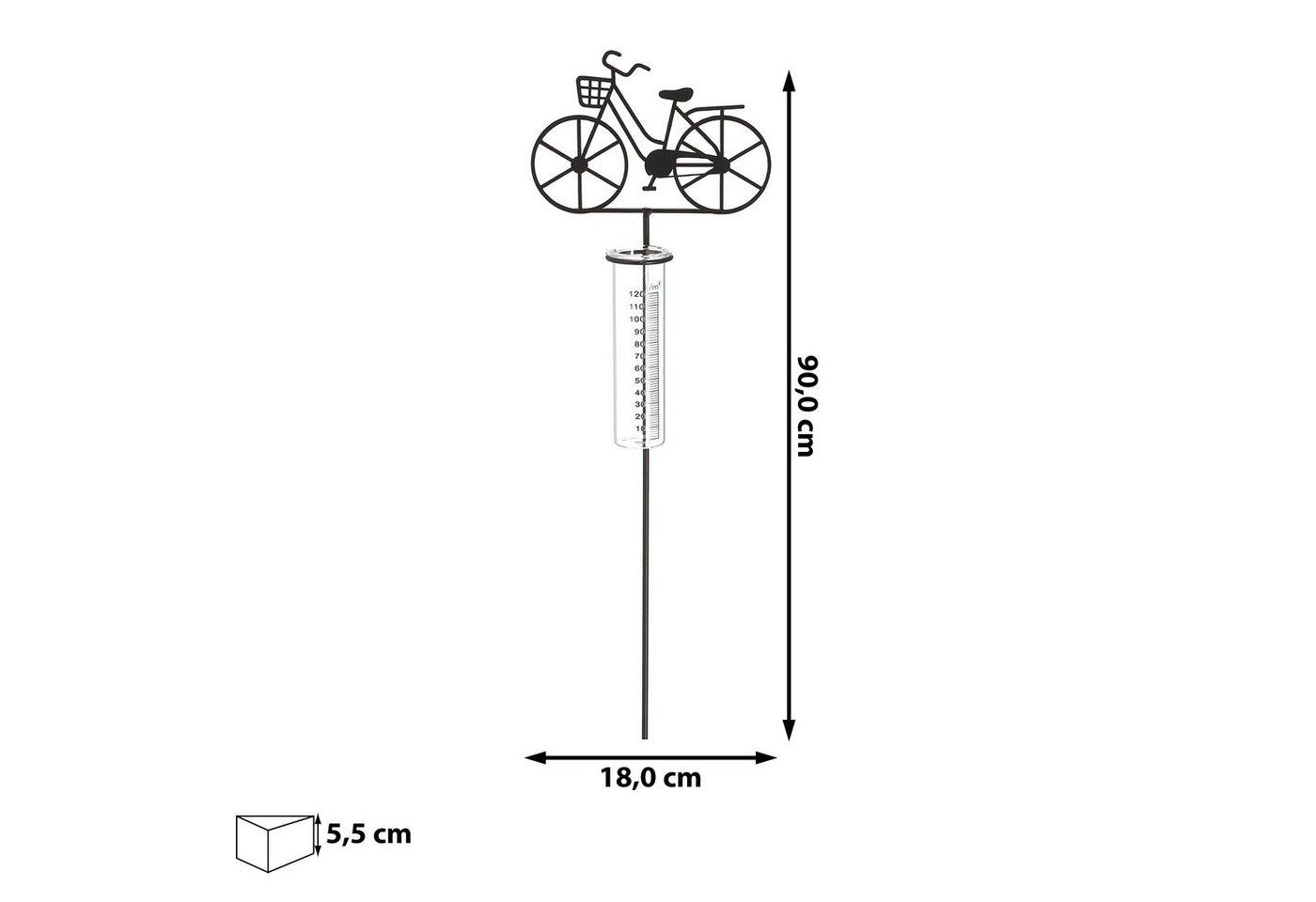 CEPEWA Gartenstecker Gartenstecker Regenmesser Fahrrad Bild 2