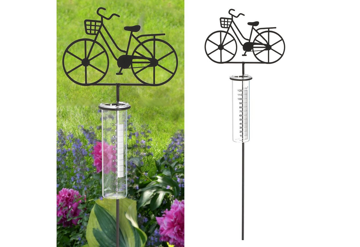 CEPEWA Gartenstecker Gartenstecker Regenmesser Fahrrad Bild 3