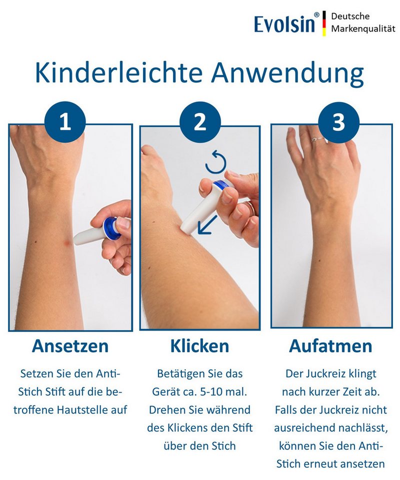 Evolsin Insektenstichheiler Evolsin‎® Anti Stich zur Behandlung von Insektenstichen, 1-tlg., Ohne Batterien, ohne Chemie Bild 3