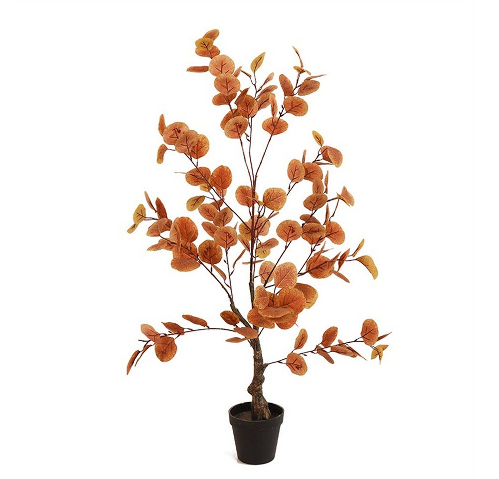 Künstliche Zimmerpflanze 90/120CM Künstlicher Herbst Eukalyptusbaum Erntedank-Deko Ficus Baum, GarveeMore, Höhe 90 cm, Künstlicher Herbst Ficus Baum Für Veranda Kamin Front Innen Party Deko Bild 5